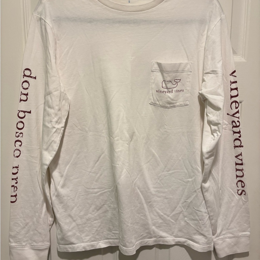 Unisex Vineyard Vines Don Bosch Prep White Long Sleeve T Shirt